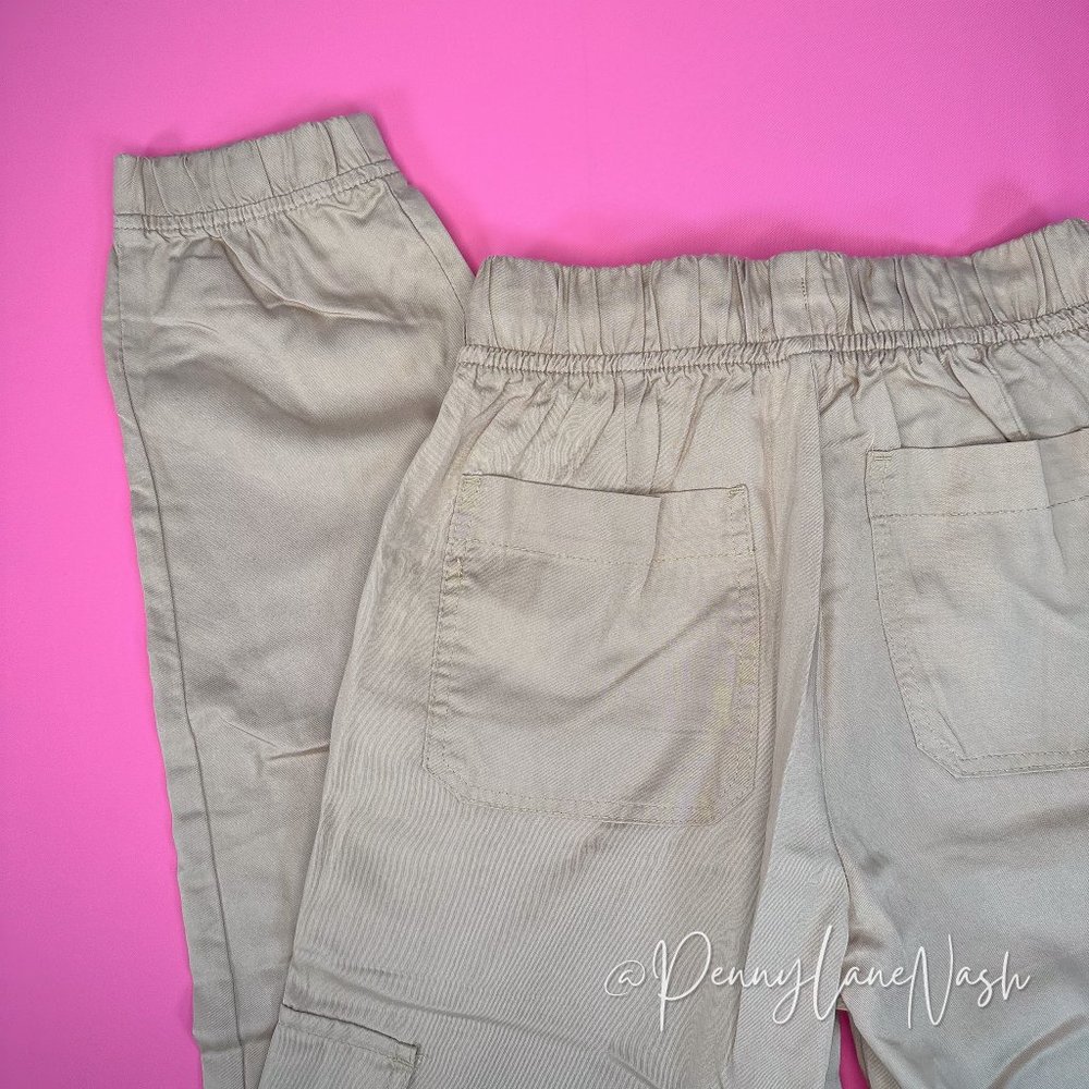 Japna Drawstring Waist Lyocell Cargo Jogger Tan - Picture 6 of 9